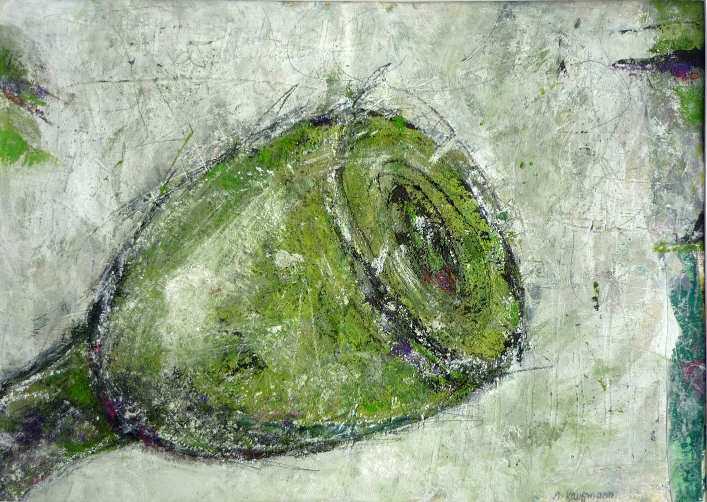 Mohnkapsel – Acryl auf Leinwand